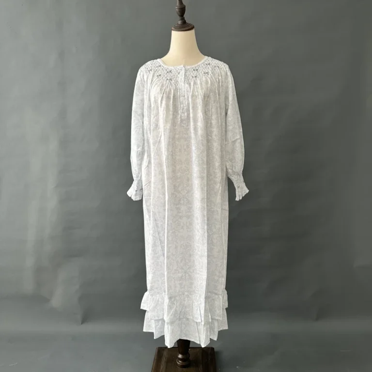 Blue-Toile-Long-Sleeve-Nightdress
