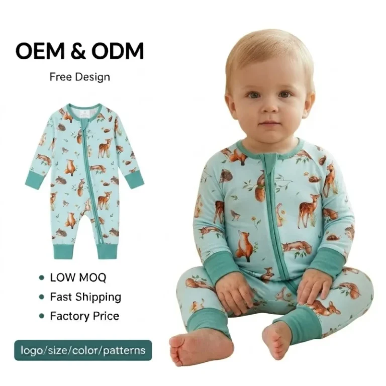 Breathable-Bamboo-Fiber-Stretchable-Bamboo-Pajamas-Newborn-Infant-Toddler-Jumpsuit-Sleepwear-Bulk-Boutique-Vendor-Baby-Clothes