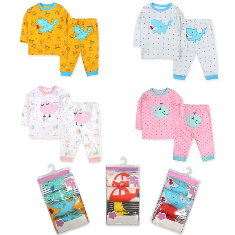Bulala-Newborn-Baby-Pajamas-4Pcs-Sets-With-Box-Toddler-Cute-Cotton-Custom-Print-Long-Sleeve-Baby-Sleepwear-and-Pant-Set