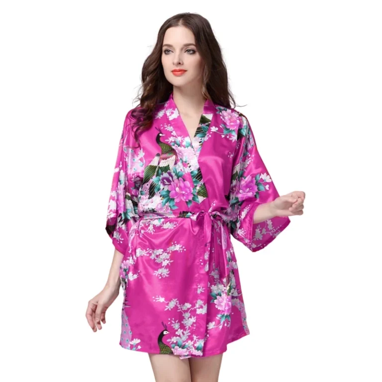 Casual-Summer-Print-Robe-100-Satin-Polyester-ICE-Silk-Robes-Kimono-Pajamas-Sexy-Women-Robes