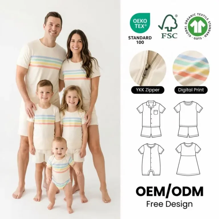 Certified-High-End-Baby-Kids-Tencell-Pyjama-Fashion-Design-Family-Pajamas-Tencel-Clothes-Manufacturer