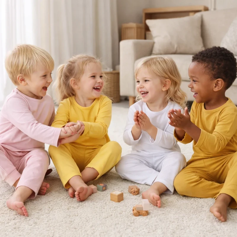 Children Soft Cotton Pajamas Set 95% Cotton 5% Spandex Long Sleeve & Pants 2 Piece Sleepwear 1-7 Years Kids Boys Girls Clothes