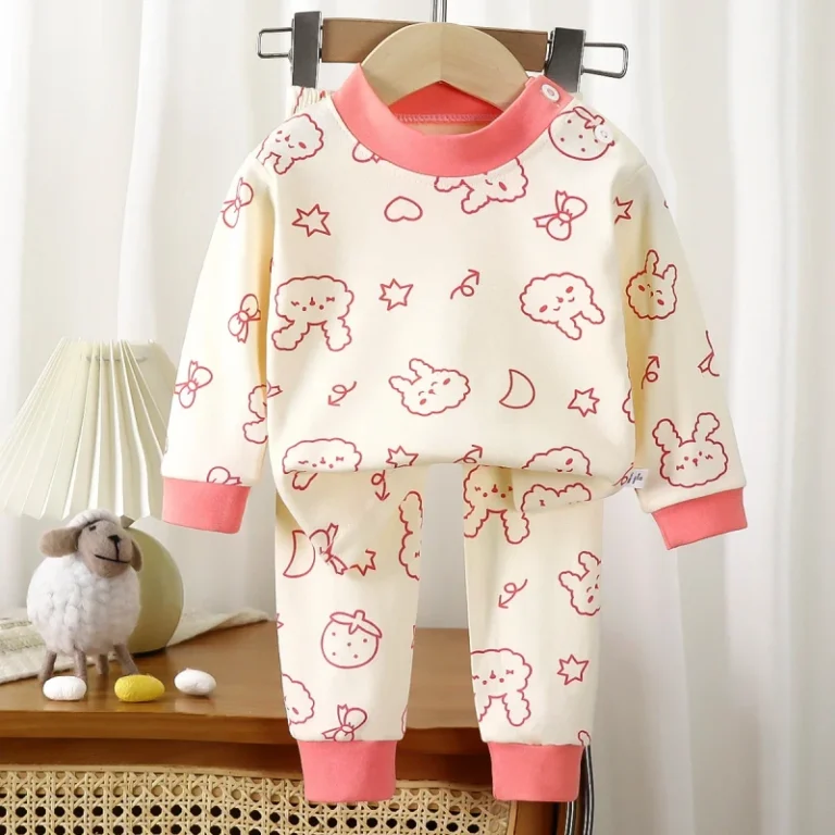 Childrens-Clothing-Spring-Autumn-Cotton-Printed-Underwear-Sets-Boys-Girls-Tops-Pants-Pajamas-Home-Wear-Warmth-Soft
