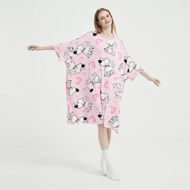 China Factory Women Soft Bamboo Pajamas Women Soft Pajamas Nightgowns Women's Sleepwear Sleep Dresses Tee