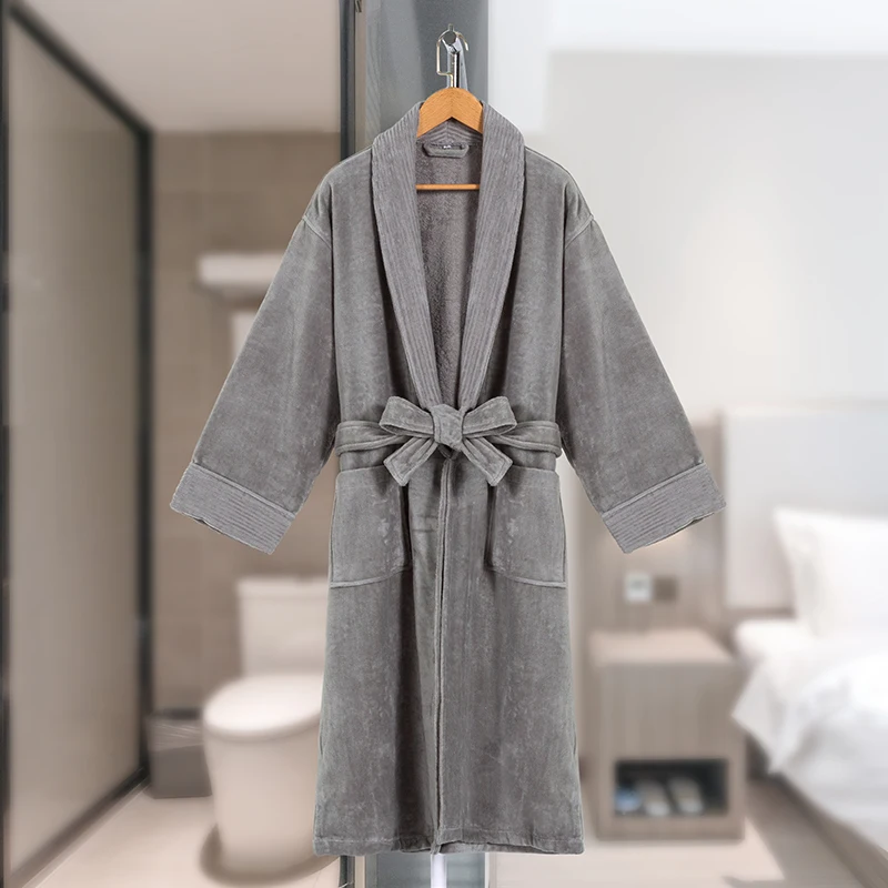 China Supplier Weave Kimono Hotel Bathrobe Cotton