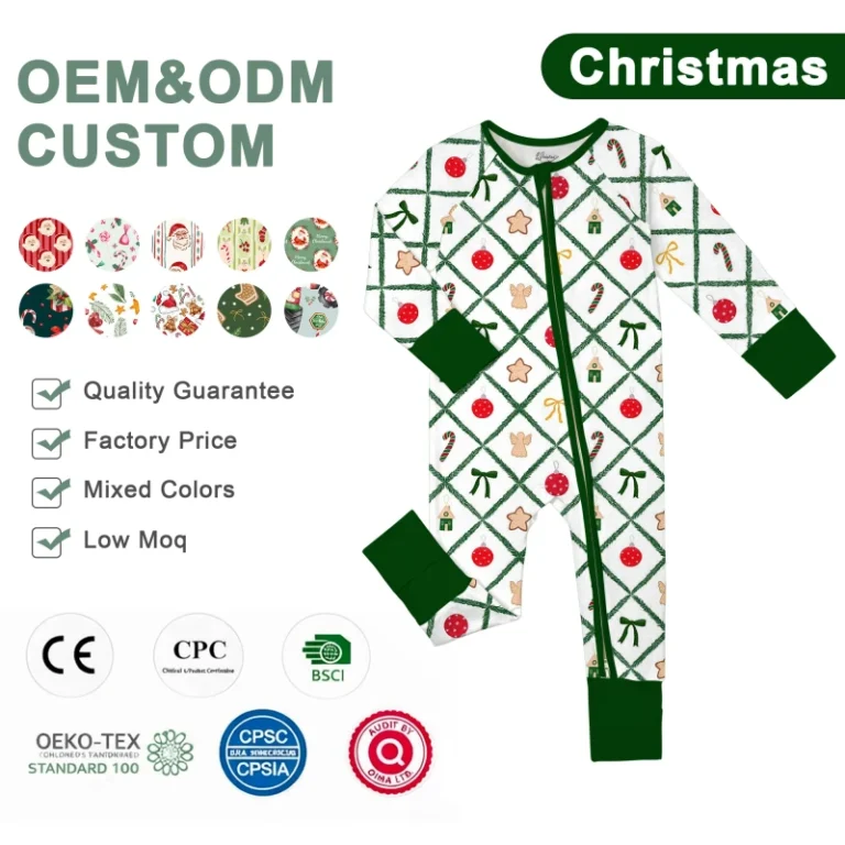 Christmas-Bamboo-Shorties-Baby-Mystery-Box-RTS-Custom-Organic-Kids-Bamboo-Pajamas-Cartoon-Print-2-Piece