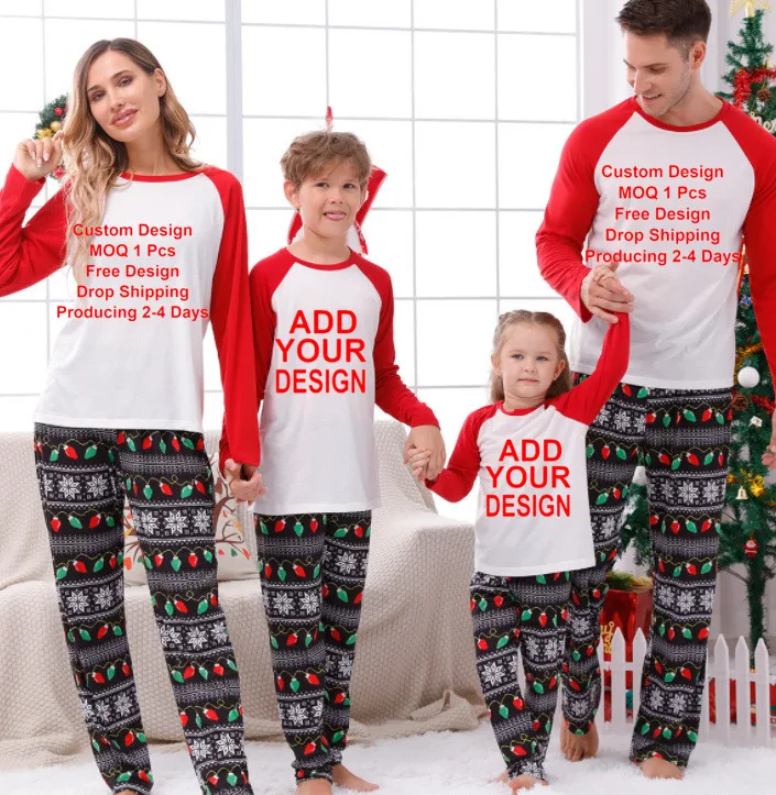 Christmas-Childrens-Homewear-2Pcs-Top-and-Pants-Square-Pajamas-for-Boys-and-Girls-Custom-Family-Clothing-Set