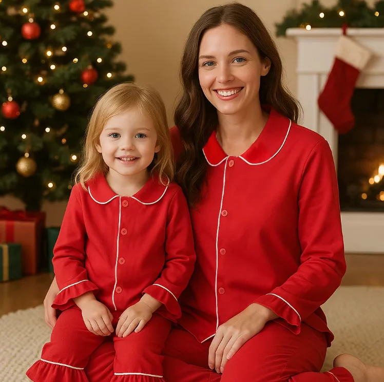 Christmas-Family-Matching-Kids-Boys-Girls-Pajamas-Set-Blank-Cotton-Women-Sleepwear-Custom-Print-Family-Matching-Loungewear