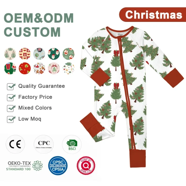 Christmas-Mystery-Box-Of-100-Bamboo-Baby-Pajamas-RTS-Custom-Organic-Kids-Bamboo-Pajamas-Cartoon-Print-2-Piece