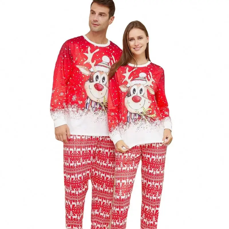Christmas PJs Sets Family Matching Outfits Winter Print Christmas Pajamas for Women