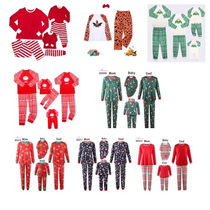 Christmas Pajamas Family Christmas Matching Pajamas Polyester Family Christmas Pajama Sets