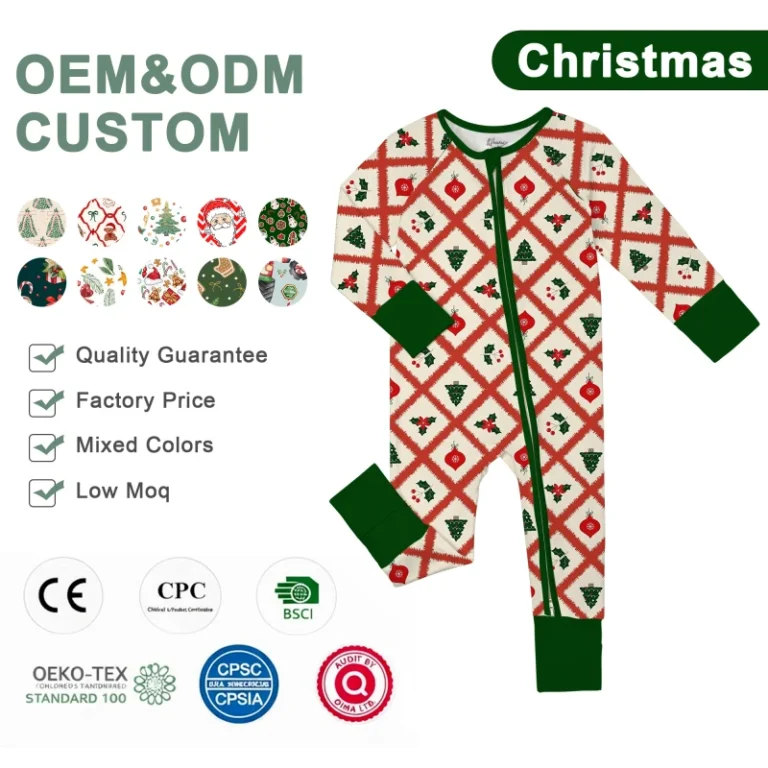 Christmas-Prints-Organic-Bamboo-Baby-Pajamas-Custom-RTS-Mystery-Box-Kids-Bamboo-Pajamas-2-Piece-Set