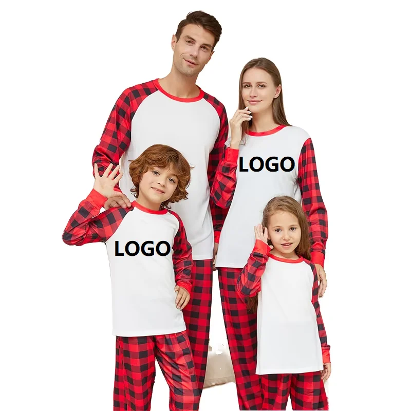 Christmas Sublimation Pajamas Set Custom Printed Adult One Piece Kids Baby Pjs Clothes Matching Family Christmas Pajamas