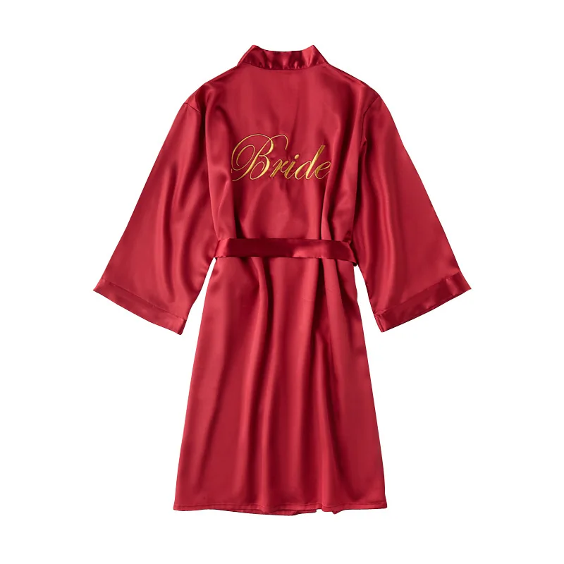 Color Bridesmaid Silk Satin Kimono Robes Luxury Bridal Robe Bridesmaid Dresses Robes Women's Sleepwear