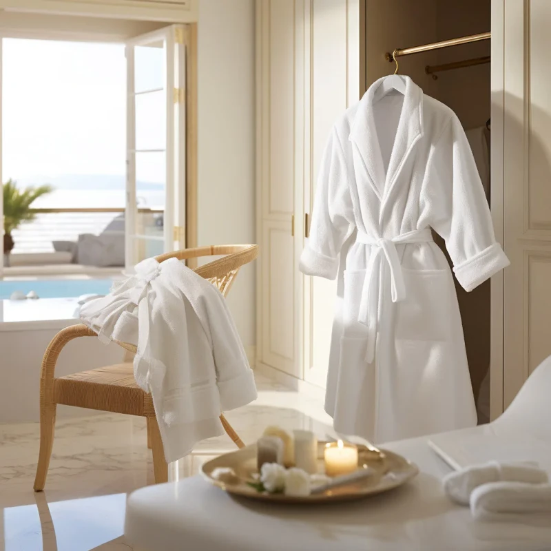 Coral Fleece Bathrobe Set for Man and Woman Custom Robe for Home and Hotel Use in Winter Large Size