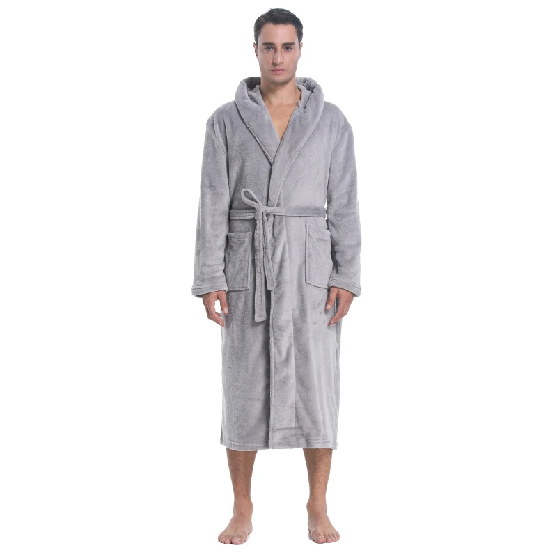 Coral Fleece Soft Robe Adult Bathrobe and Pajamas Men's and Women's Flannel Sleepwear Thermal Breathable