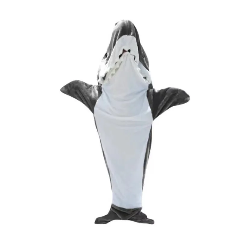 Cosplay Shark Kigurumi Sleepwear Cartoon Blue Boy Pajama Shark Sleeping Bag Hooded Pajamas Adult Onesie Pajamas