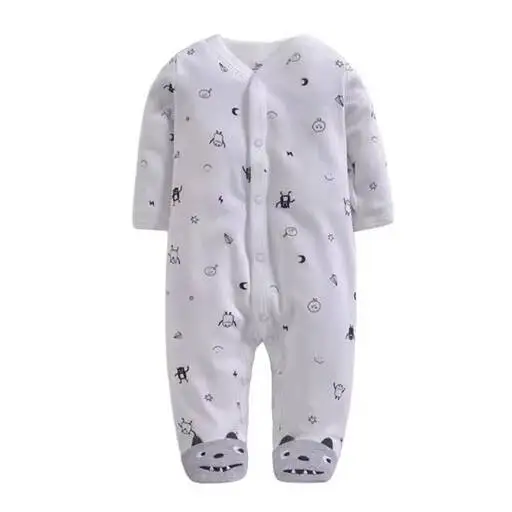 Cotton Snap Button Toddle Sleepsuit Pajamas Cute Animal Foot Baby Romper Jumpsuit