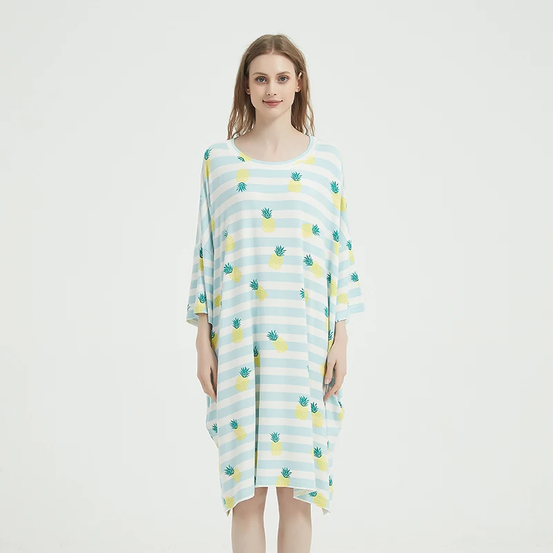 Cozy Custom Women's Nightdress Cool Plus Size Modal Short Sleeve Sleep Dress with Pockets Soft Knitted Nightshirts