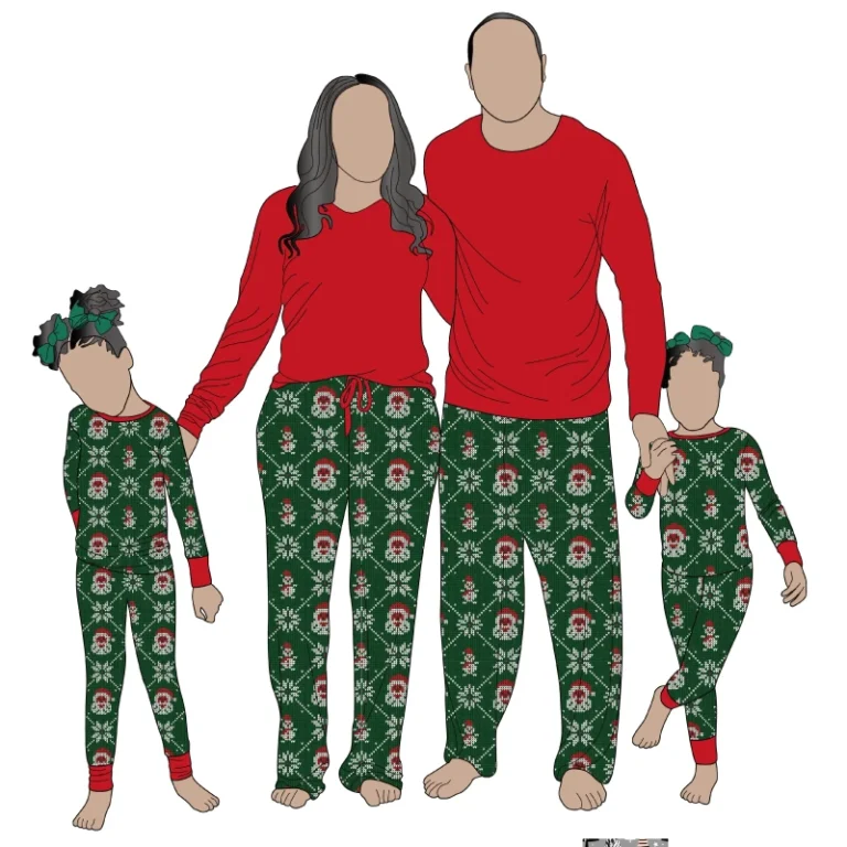 Custom-2pcs-Milk-Silk-Fiber-Comfortable-Family-Pajamas-Matching-Set-Clothing