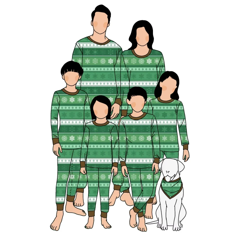 Custom 6pcs Family Pajamas Set Long Sleeve Milk Silk Stripe Printed T-shirt Pant for Baby Boys Girls for Parents Kids