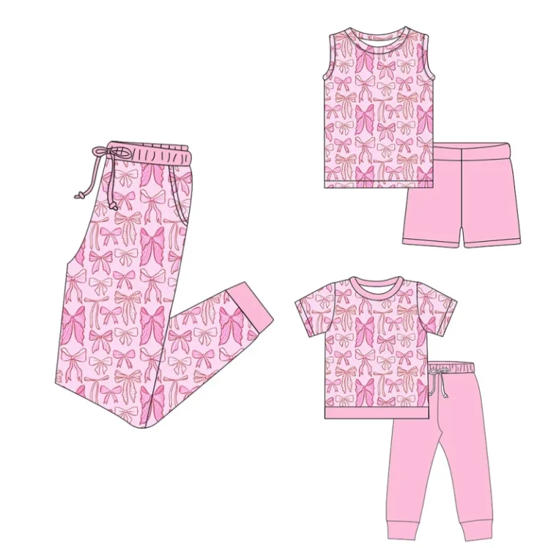 Custom-95-Bamboo-Viscose-Two-Piece-Set-Baby-Clothing-Jumpsuit-Zipper-Toddler-Sleeper-Pajamas-with-Adult-Pants
