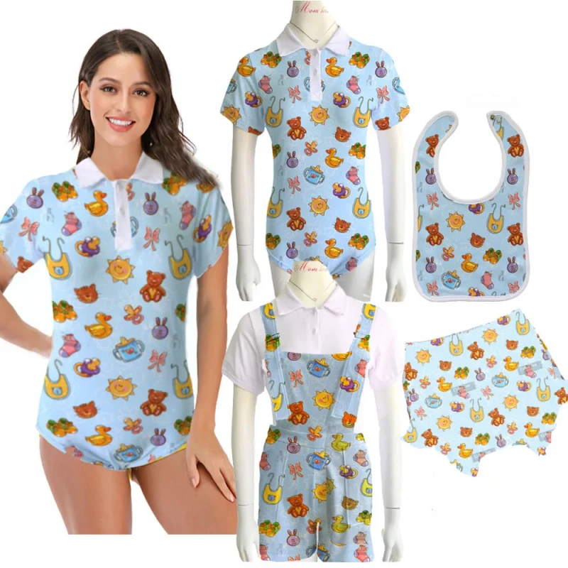 Custom Adult Women's Thermal Summer Onesie Romper Stretchy Short Sleeve Snap Crotch Sexy Pajamas