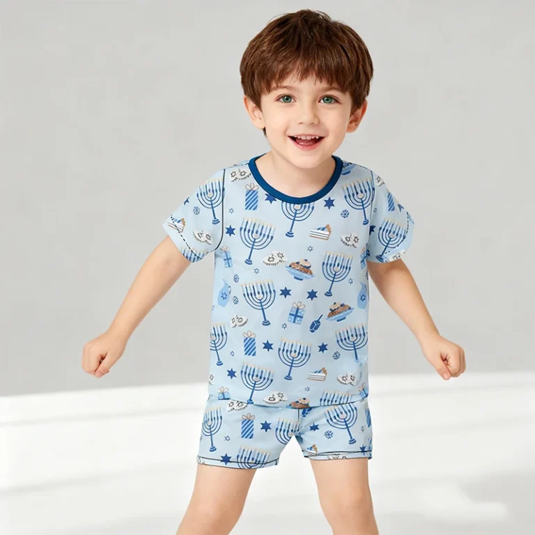 Custom-Baby-Bamboo-Viscose-Pajamas-Set-for-Kids-Childrens-Short-Shirt-Pant-2-Pic-Summer-Toddler-Sleepwear
