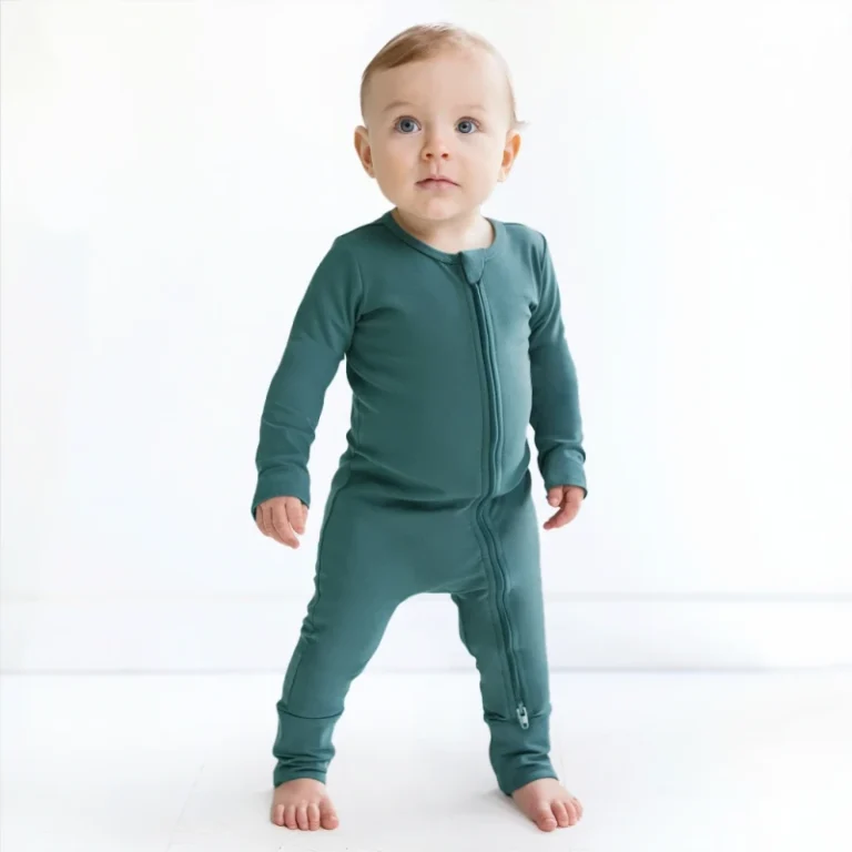 Custom-Baby-Romper-PJS-OEM-Organic-Bamboo-Spandex-Clothing-Newborn-One-Piece-Coverall-Footed-Zipper-Solid-Sleepwear-Pajamas-Set