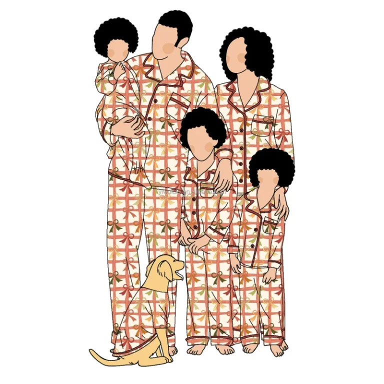 Custom-Bamboo-Cotton-Family-Clothing-Set-Home-and-Christmas-Pajamas-for-Girls-Printed-Matching-Outfits