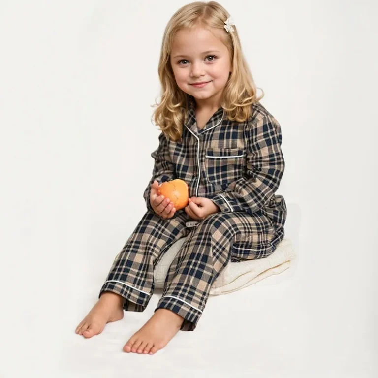 Custom-Children-Pajamas-Cotton-Long-Sleeve-Plaid-Christmas-Toddler-Pyjama-Baby-Girls-Sleepwear-2-Piece-Kids-Sets-With-Button