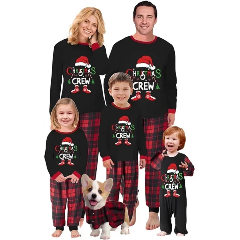 Custom-Christmas-Crew-Family-Matching-Pajamas-Set-Polyester-Sleepwear-for-Men-Women-Kids-Xmas-Nightwear-Dropshipping-POD-MOQ-1PC