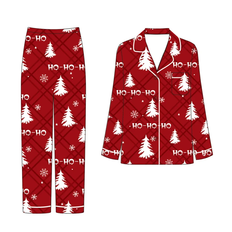 Custom Christmas Design Bamboo Spandex Loungewear Men's Sleepwear Pajama