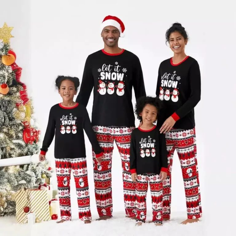 Custom-Christmas-Family-Matching-Elastic-Waist-Front-Pajamas-Set-Eco-Friendly-Soft-Polyester-Sleepwear-for-Men-Women-Kids