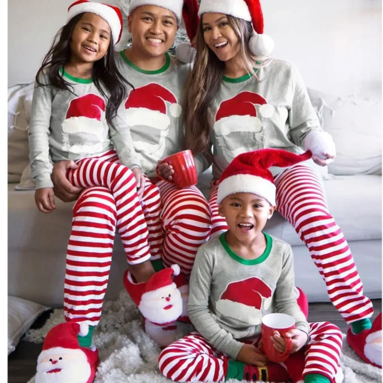Custom-Christmas-Family-Matching-Pajamas-Set-Polyester-Sleepwear-Men-Women-Kids-Xmas-Nightwear-Dropshipping-POD-MOQ-1PC-Pjs
