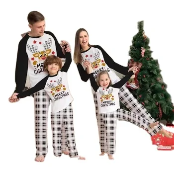 Custom-Christmas-Pajama-Sets-for-Girls-and-Boys-Family-Matching-Outfits-Plaid-Design-100-Cotton-Long-Sleeve