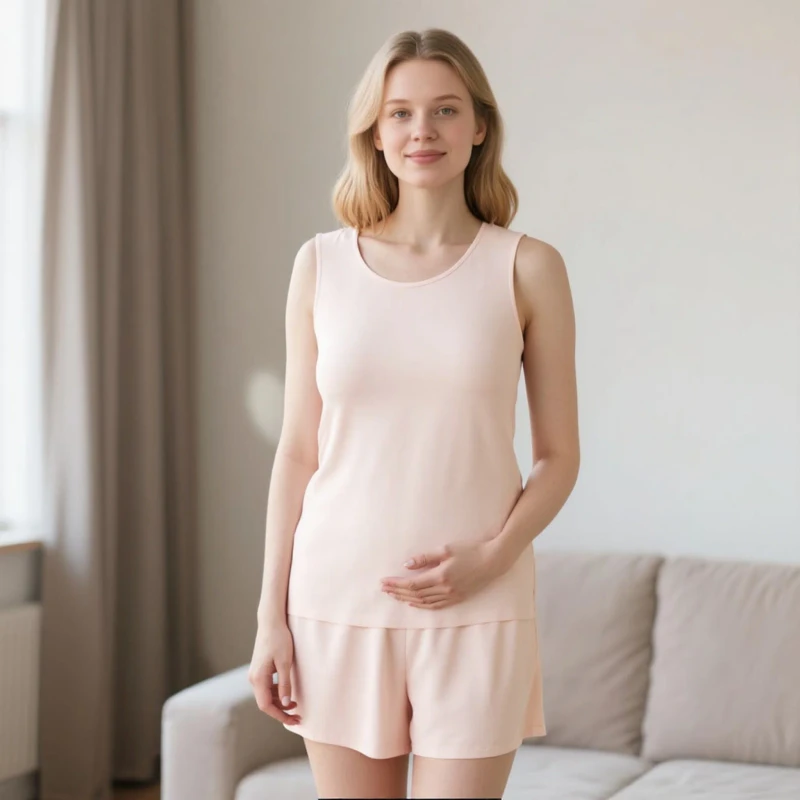 Custom Comfortable Sleeveless Women's Cup Vest Pajamas Summer ODM Environmentally Friendly Organic Bamboo Pajamas Top