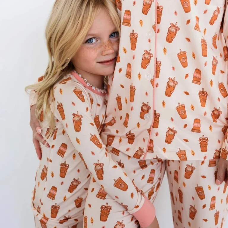 Custom-Family-Matching-Pajamas-Coffee-Pattern-Kids-and-Adult-Loungewear-Sample-Orders-Supported