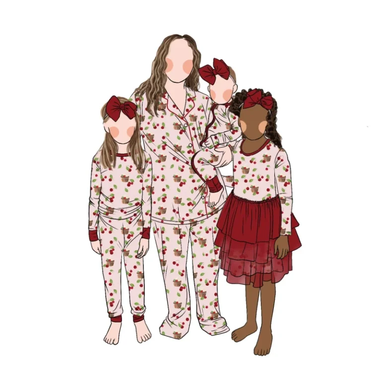 Custom-Family-Matching-Pajamas-Sleepwear-Kids-Baby-Rompers-Girl-Sleepwear-Dress-Clothing-Set