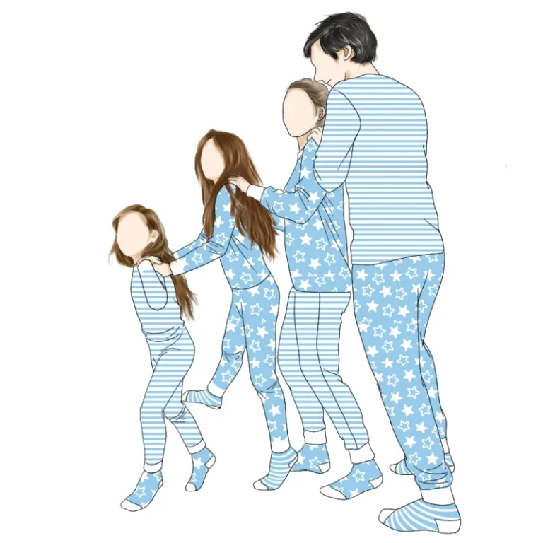Custom-Floral-Long-Sleeve-Stripe-Shirt-and-Pant-Set-for-Boys-2-Piece-Family-Pajamas-Personalities-Grown-Ups