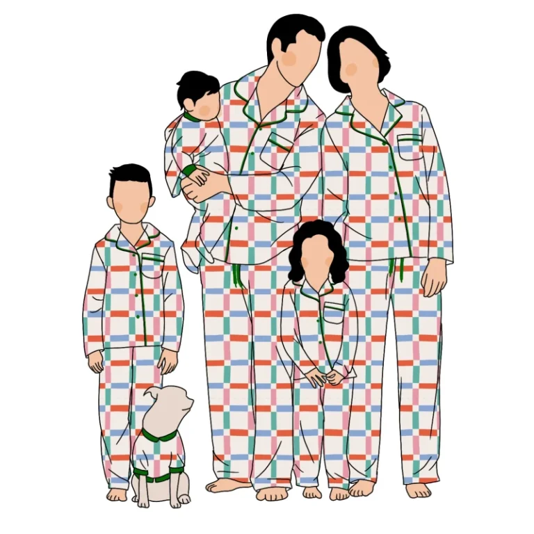 Custom-Funny-Plaid-Stripe-Printing-Matching-Family-Clothing-Holiday-Christmas-Pajamas-for-Women-Set