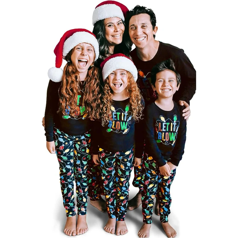 Custom Girls 2 Piece Long Sleeve Family Matching Christmas Holiday Pajamas Sets