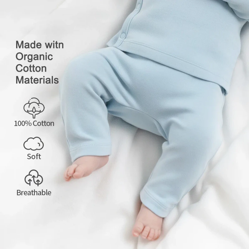 Custom Gots Organic Cotton Baby Solid Soft 100%cotton Panties Baby Pajamas Bottom Newborn Baby Clothes