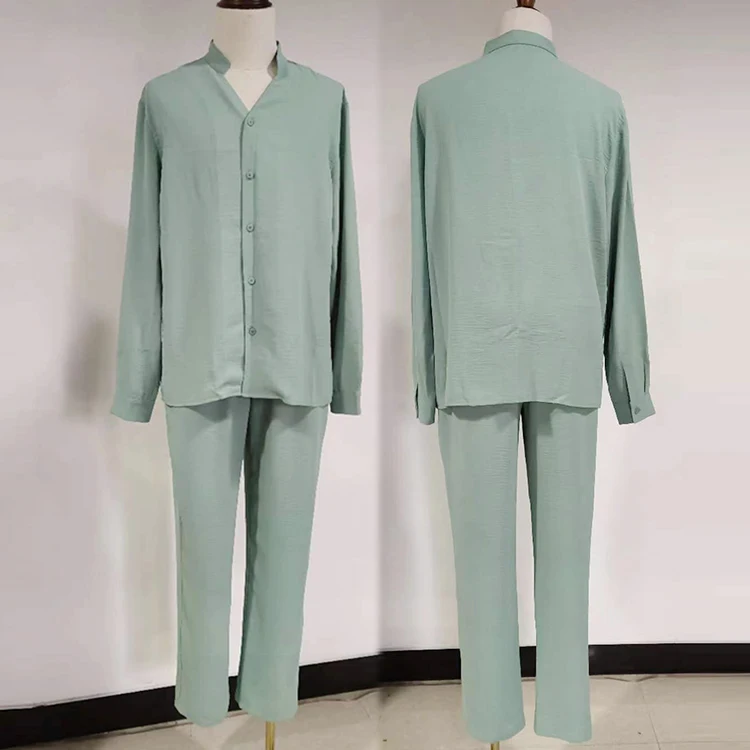 Custom High Quality Men's Pajama Sets Long Sleeve Pajama Sleepwear for Men Home Wear Night Wear 2 Pieces Sets