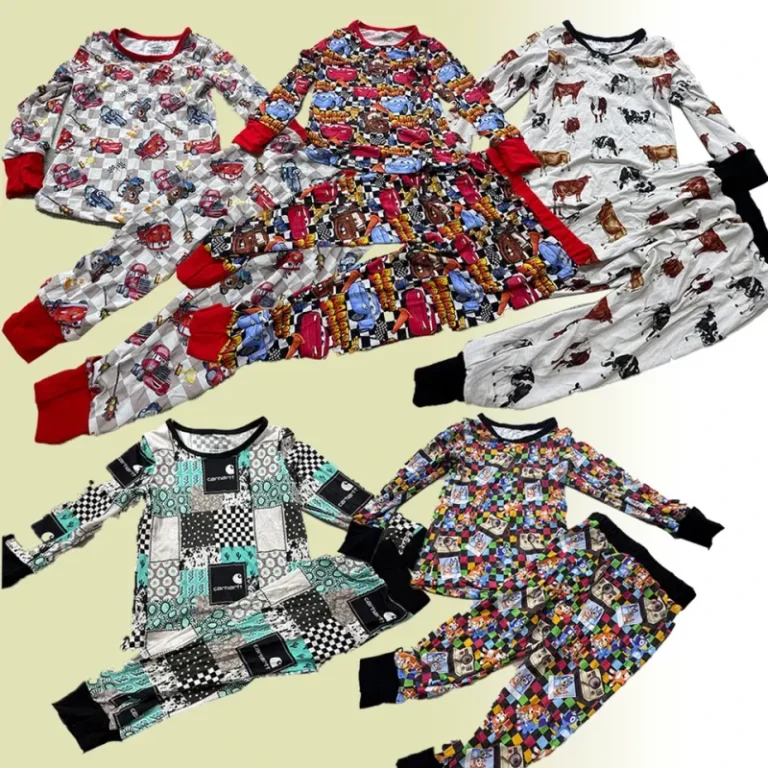 Custom-Kids-Bamboo-Viscose-Baby-Clothing-Bamboo-Pajamas-Animal-Print-Eco-friendly-Breathable-Pajamas-Set