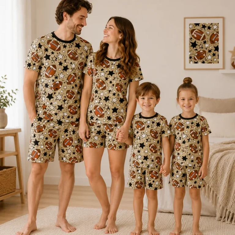 Custom-Logo-Family-Pajamas-Bamboo-Spandex-Matching-Sleepwear-Printed-Loungewear-Pjs-Set-Manufacturer