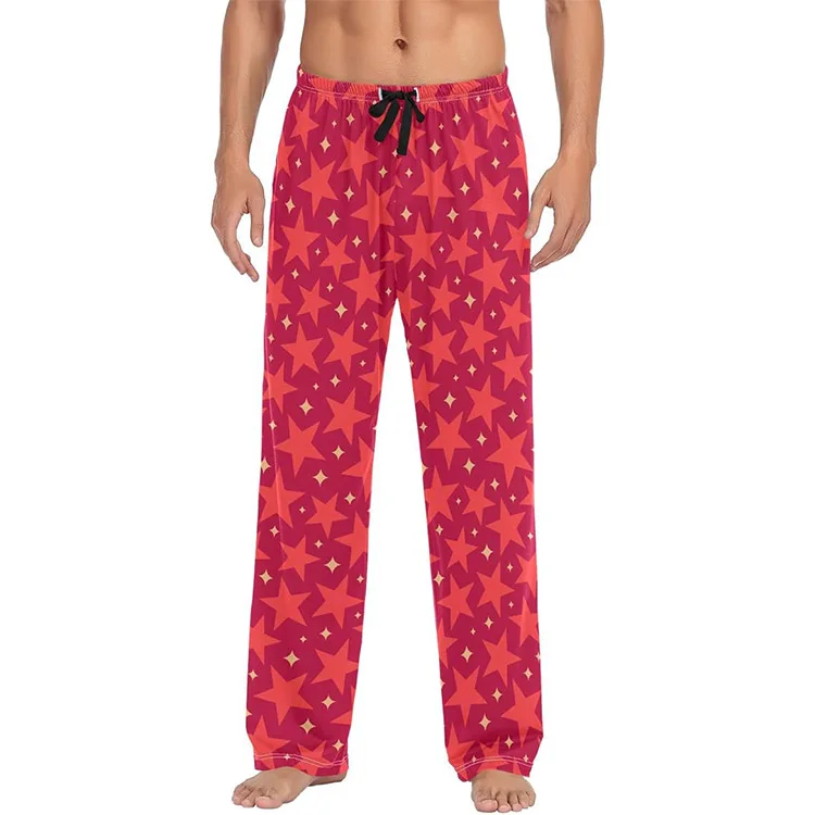 Custom Logo Men Pajama Premium Long Pants Plus Size Drawstring Closure Sleepwear Loungewear Pjs OEM ODM Summer