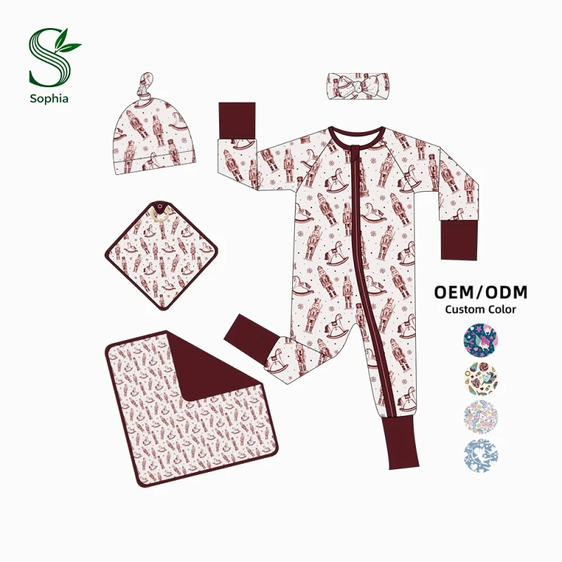 Custom Logo Print 95% Bamboo 5% Spandex Soft and Portable Baby Toddler Long Sleeve Romper Kid Pajamas Sleeper Clothes