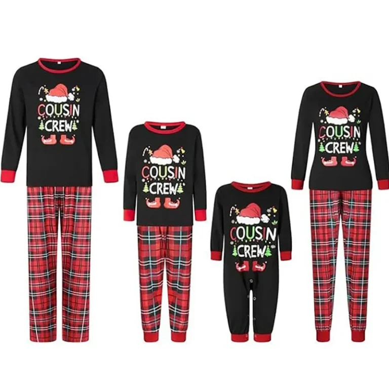 Custom-Logo-Two-Piece-Plaid-Top-and-Pants-Matching-Graphic-Sleepwear-Xmas-Parent-child-Homewear-Christmas-Pajamas-for-Family