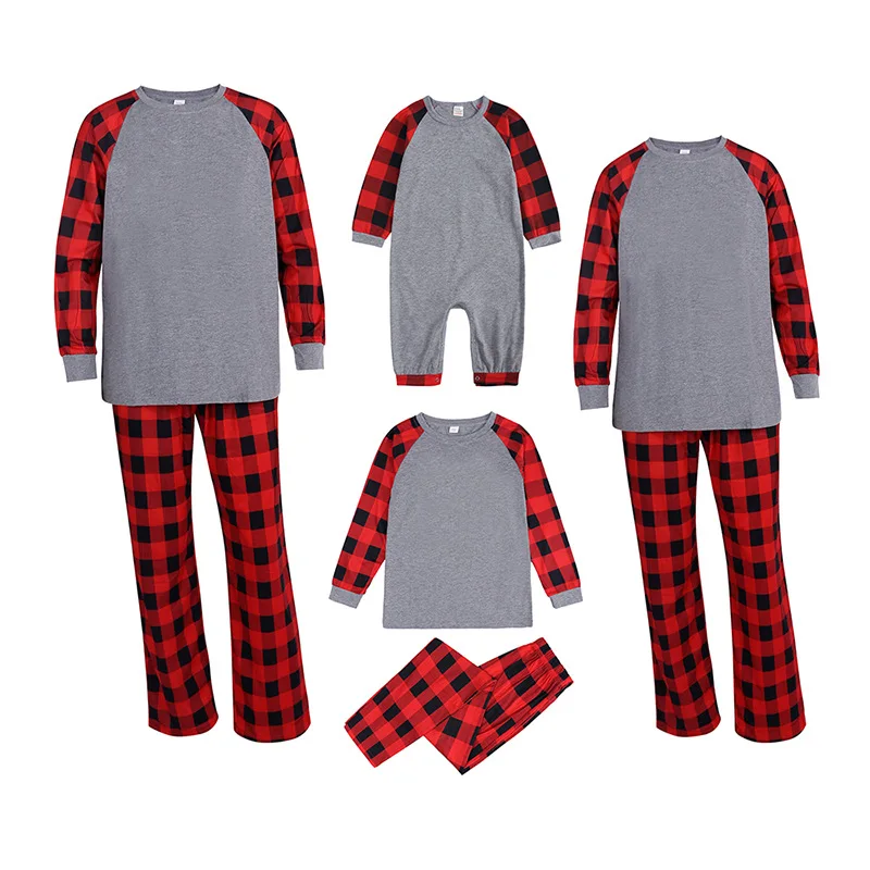Custom Logo Unisex Family Christmas Pajamas Thermal Breathable Printed Sublimation Blank Adult Kids Cotton